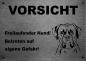 Preview: Edelstahl Hundeschild Boxer VORSICHT Freilaufender Hund! Betreten auf eigene Gefahr!